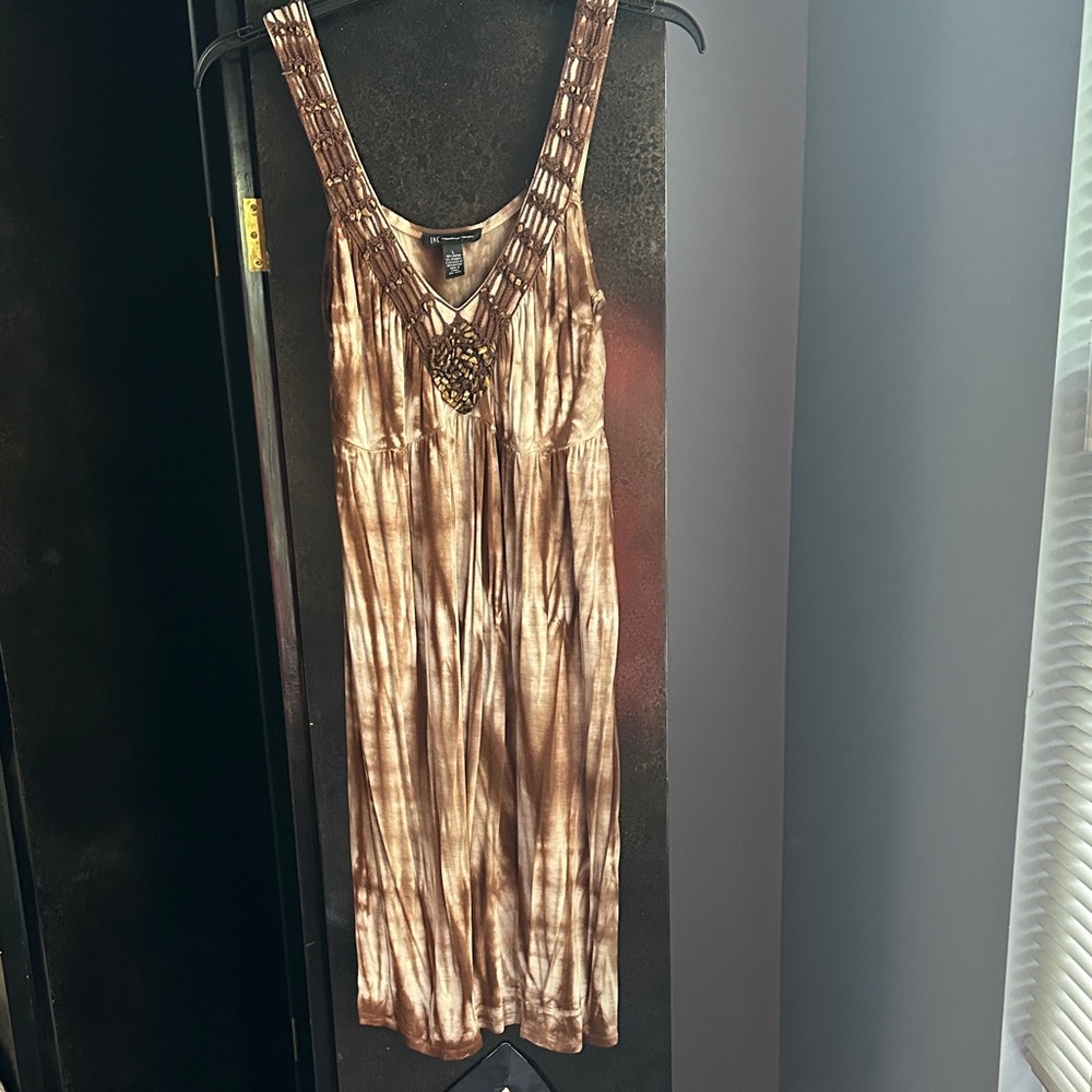 INC International Concepts Brown Embellished Dress